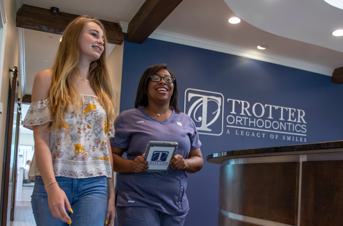 Patient and Staff member at Trotter Orthodontics